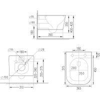 Унитаз подвесной Roxen Boro в комплекте с инсталляцией StounFix Dual Fresh 6 в 1 966244 (кнопка: бежевый)