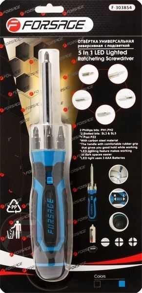 

Набор отвертка с битами FORSAGE F-303854 (6 предметов)