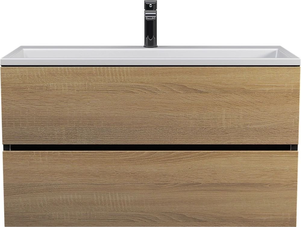 Uperwood Тумба под умывальник Barsa 90 см (черный/дуб сонома)
