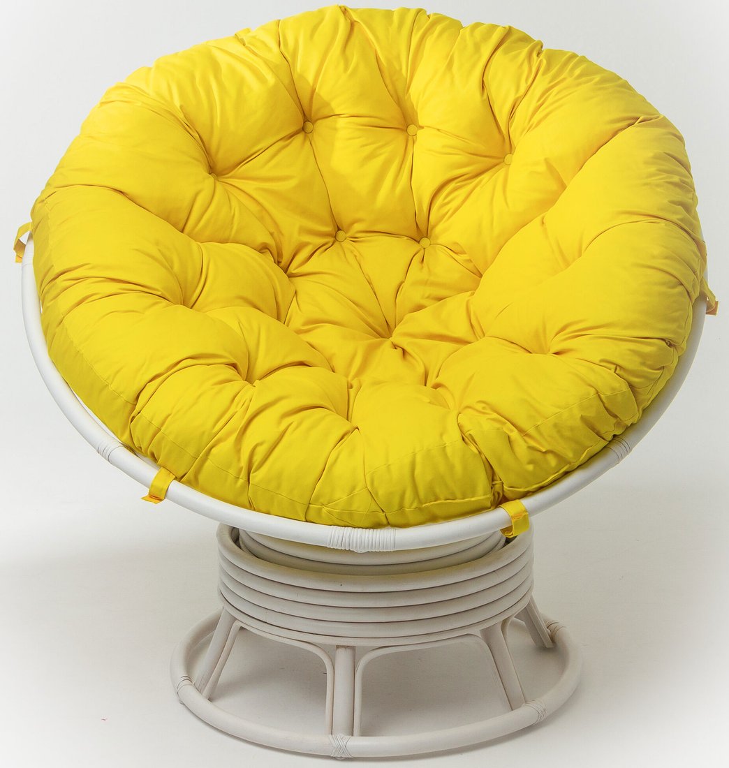 

Кресло Calamus Rotan Papasan 23/01B (белый/желтый)