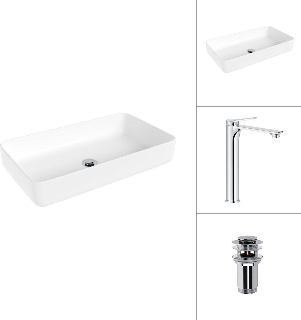 

Умывальник Lauter 21487-60 + Rio 21AM12672 с донным клапаном 21190CH (хром)