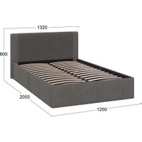 Кровать Трия Тейлор 1200 (микровелюр Linea Grande 66/Connect 66 серо-коричневый)