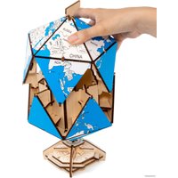 Сборная модель Eco-Wood-Art Глобус-икосаэдр (синий)