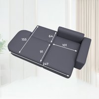 Угловой диван Лига диванов Лига-065 правый 129805 (экокожа Grifon 15 серый)