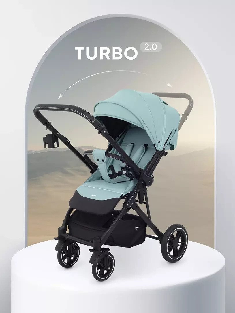 

Коляска прогулочная «книга» MOWbaby Turbo 2.0 MB021 (мятный)