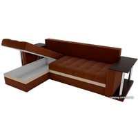 Угловой диван Craftmebel Атланта М угловой 2 стола (боннель, левый, коричневая рогожка)