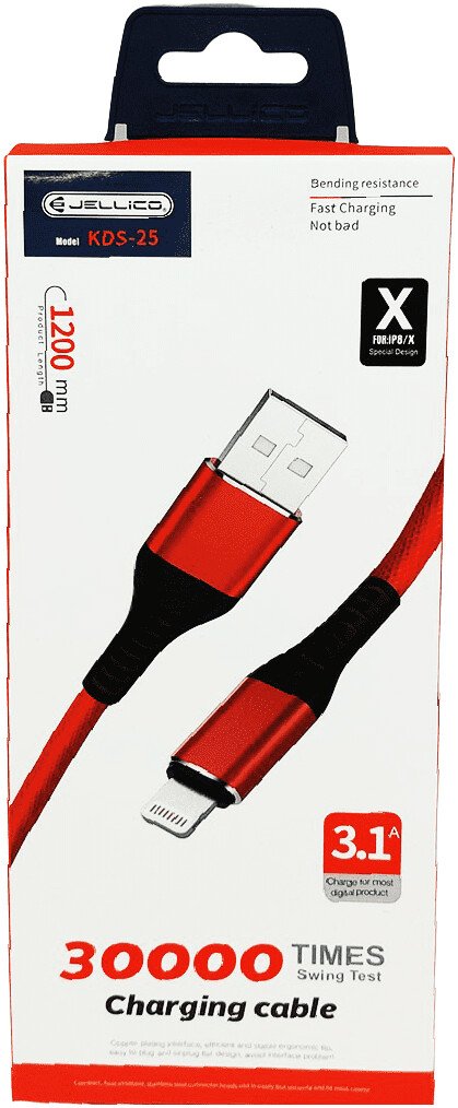 

Кабель Jellico KDS-25 USB Type-A - Lightning (1.2 м, красный)