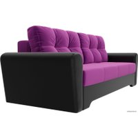 Диван Лига диванов Амстердам 28247 (микровельвет/экокожа, фиолетовый/черный)