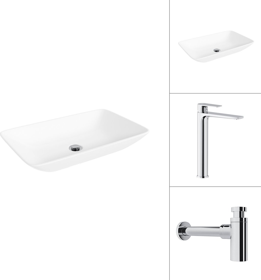 Умывальник Lauter 21540 + Reef 21CK8678C с сифоном 21635CH (хром)