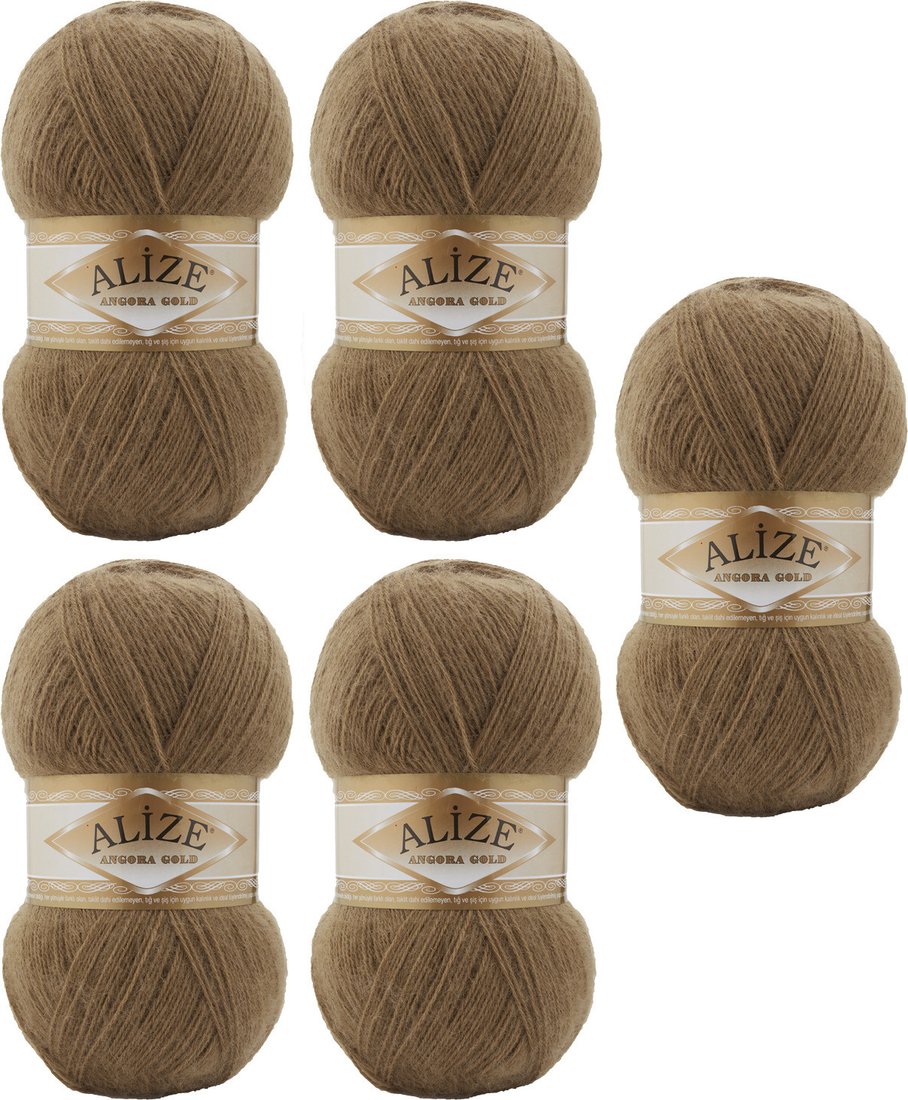 

Набор пряжи для вязания Alize Angora Gold 466 (550 м, коричневый, 5 мотков)