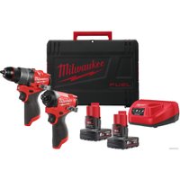  Milwaukee M12 FPP2A2-602X Fuel 4933480588 (шуруповерт, винтоверт, 2 АКБ, кейс)