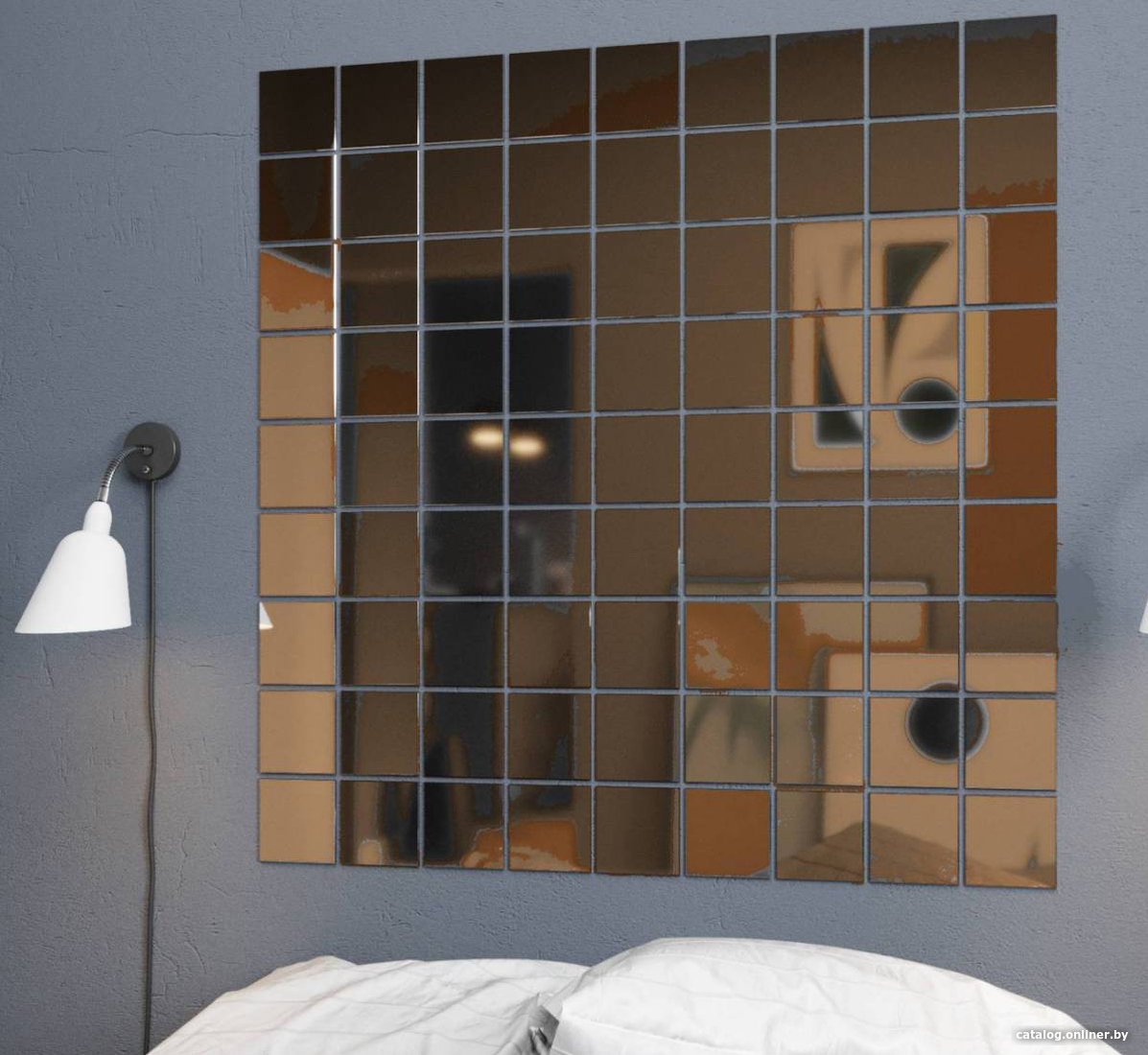 Самоклеящийся зеркальный декор MirrorWall Мозаика (бронзовый)