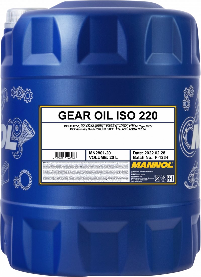 

Трансмиссионное масло Mannol Gear Oil ISO 220 20л