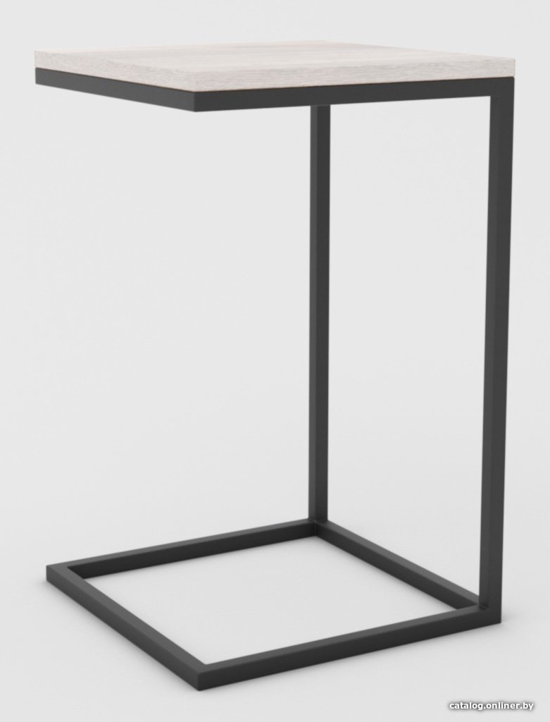 Приставной столик Hype Mebel Лайт 40x40 (черный/древесина белая)