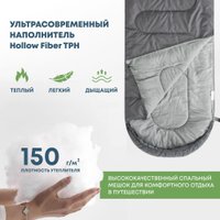 Спальный мешок RSP Outdoors Sleep 150 L (серый, молния слева)