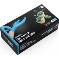 Нитриловые перчатки A.D.M Усиленные (XL, 100 шт, голубой)