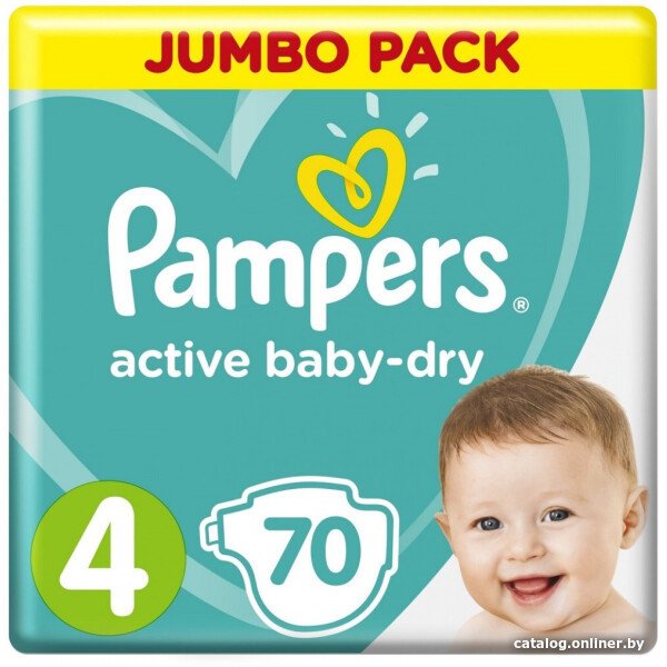 Подгузники Pampers Active Baby-Dry 4 Maxi (70 шт)