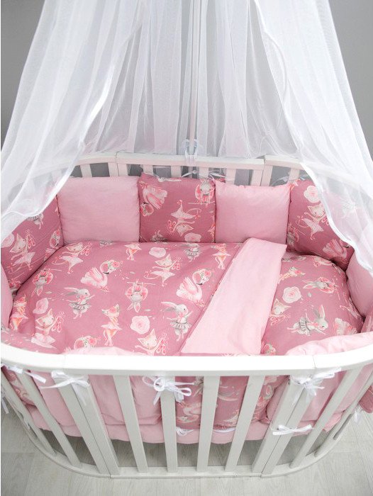 

Бампер в кроватку Amarobaby Нежный танец (12 подушек, розовый)