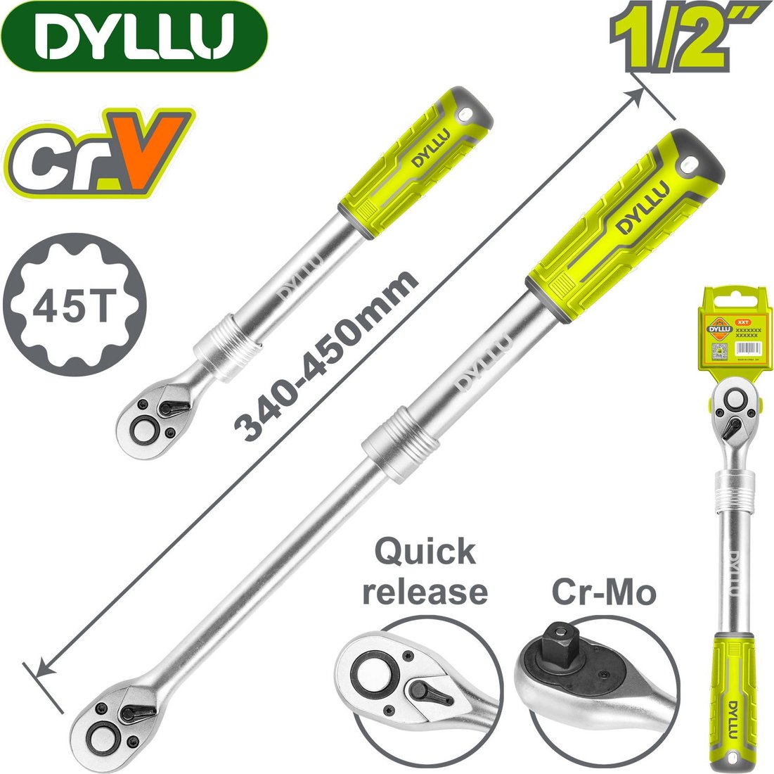 Вороток с трещоткой Dyllu DTRW5212