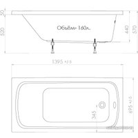 Ванна Triton Стандарт 140x70 (с каркасом)