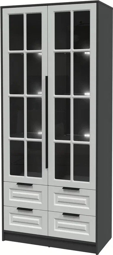 

Шкаф-витрина Интерлиния Концепт КТ-ШВ2 с подсветкой Деко ( антрацит/грей)