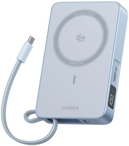 

Внешний аккумулятор Ugreen MagFlow PB773 10000mAh (голубой)