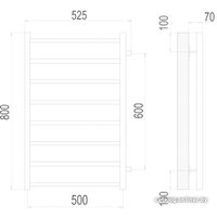 Полотенцесушитель TERMINUS Вега П8 500x800 бп (хром)