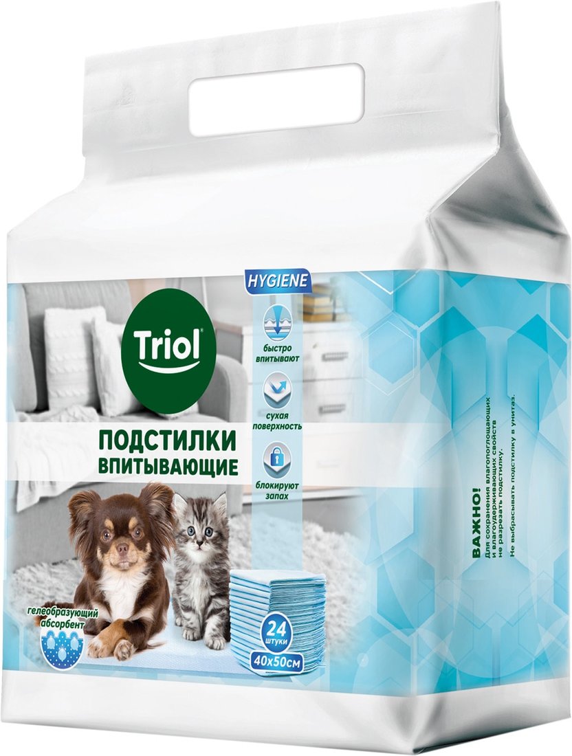 

Одноразовая пеленка Triol 30551002 40x50 см (24 шт)