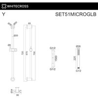 Душевой гарнитур  Whitecross SET51MICROGLB (брашированное золото)