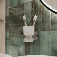 Стакан для зубной щетки и пасты Wellsee Finishing Touch 182506000 с держателем (хром)