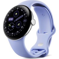 Умные часы Google Pixel Watch 4 LTE 41 мм (глянцевый серебристый/айрис, спортивный силиконовый ремешок)