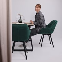 Кухонный стол Lepremo AV 1208 HPL+МДФ раздвижной 1200-1600x800 (дуб делано натуральный/черный)