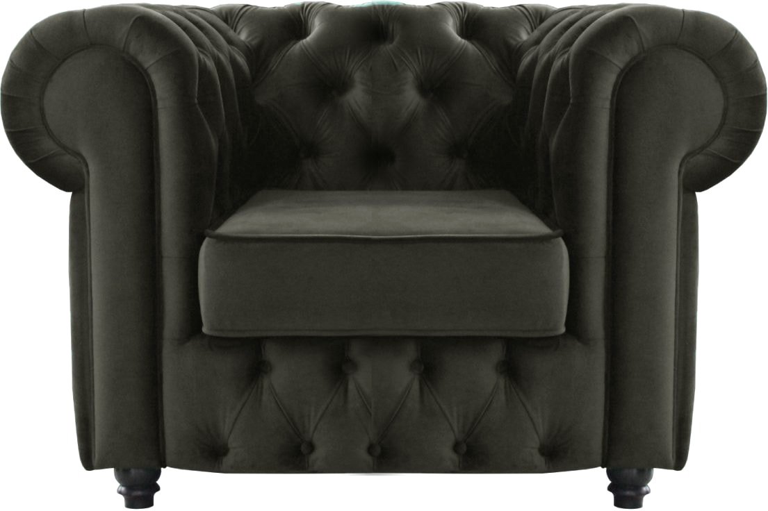 

Интерьерное кресло Brioli Честерфилд (велюр, B17 темно-серый/темные ножки)