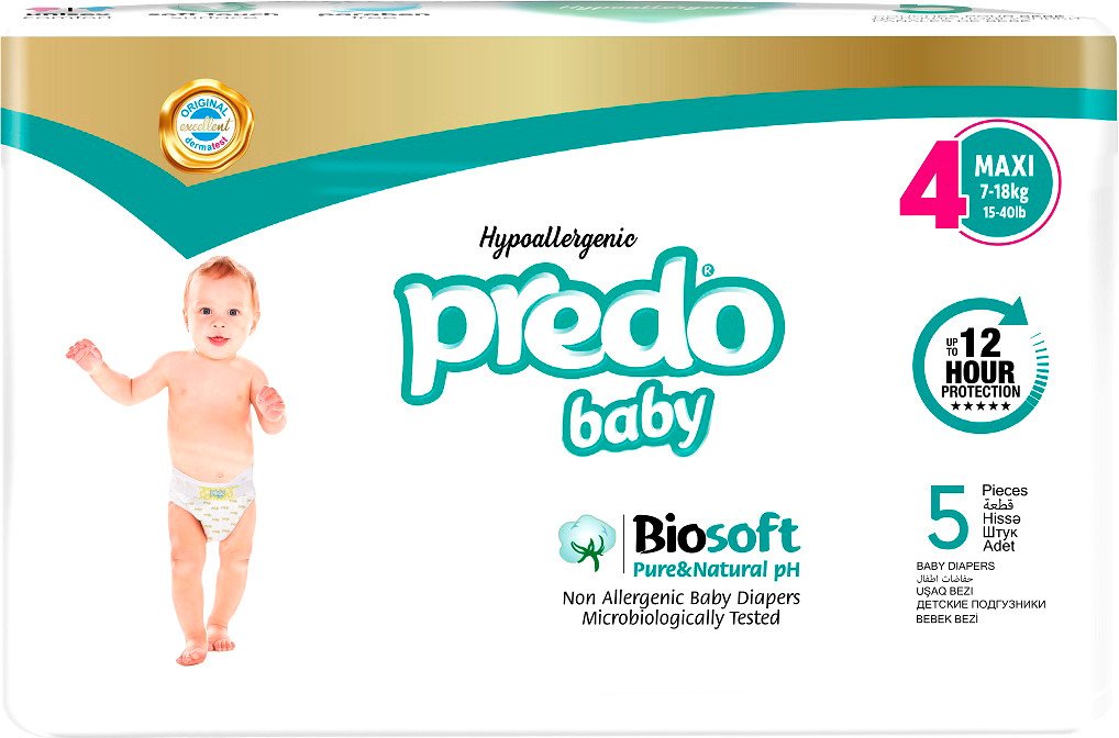 

Подгузники Predo Baby №4 7-18 кг BIO-104 (5 шт)