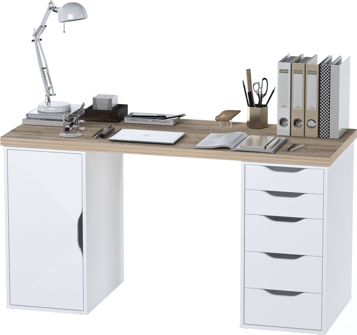 

Офисный стол Mio Tesoro Ингар 2/5/DV (дуб беленый/белый)