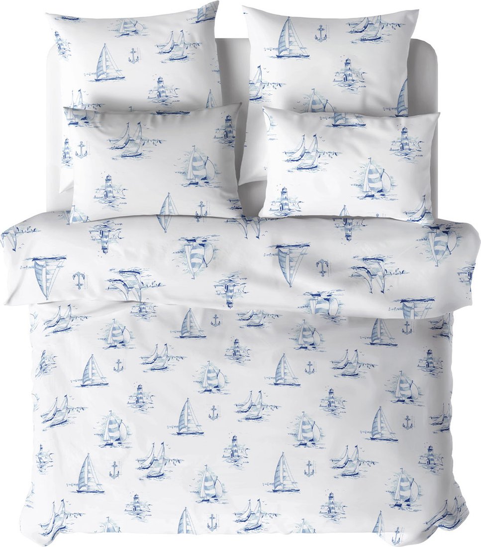 

1.5-спальный комплект постельного белья Verossa Сатин 1.5сп 50x70 931146 (Regatta Blue)