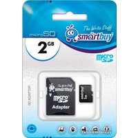 Карта памяти SmartBuy microSD 2 Гб + SD адаптер (SB2GBSD-01)