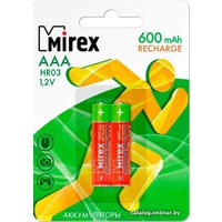 Аккумулятор Mirex AAA 600mAh 2 шт HR03-06-E2