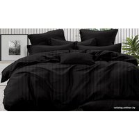 Евро комплект постельного белья Luxor Полоса 1x1 19-0303 Евро-стандарт (черный, сатин-страйп) в Пинске