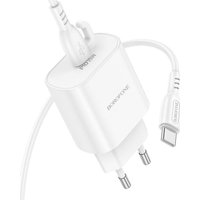 Сетевое зарядное Borofone BA82A USB Type-C (белый)