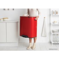 Система сортировки мусора Brabantia Bo Pedal Bin 2 x 30 л (пламенно-красный)