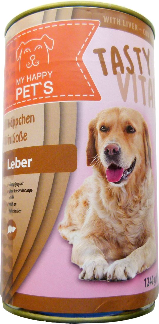 

Консервированный корм для собак My Happy Pets Tasty Vital с печенью 1.24 кг