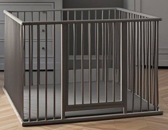 Игровой манеж Bambini 16.20.16.500 4 секции с дверцей (серый)