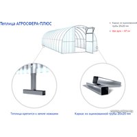 Теплица Агросфера Плюс ТЦ-67 20х20 8м