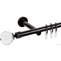 Карниз для штор АС ФОРОС Dance D19Г + наконечники Кристалл (1.6м, черный)