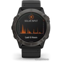 Умные часы Garmin Fenix 6X Pro Solar (титановый серый DLC/черный)