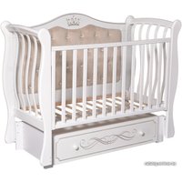 Классическая детская кроватка Антел Luiza-333 с мягкой спинкой (белый)