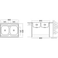 Кухонная мойка Ukinox Стандарт STM800.600 20--6C 3C