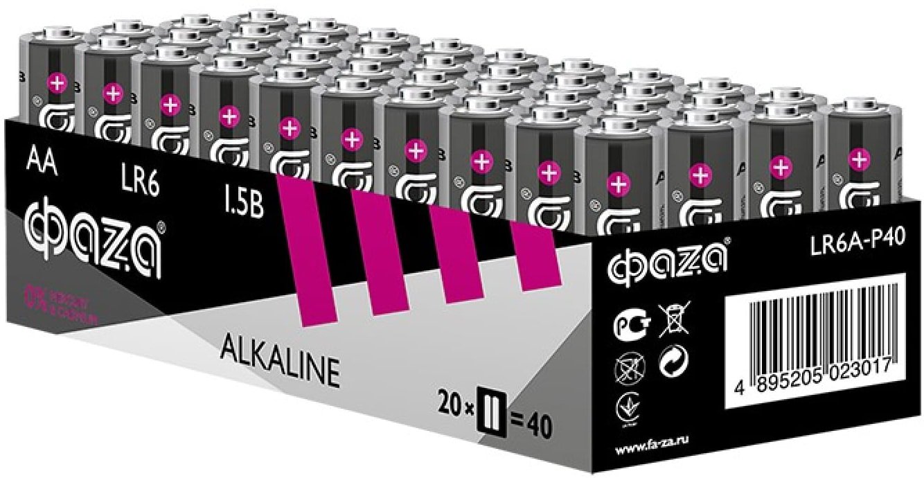 

Батарейка Фаza Alkaline Pack-40 LR6 40 шт.