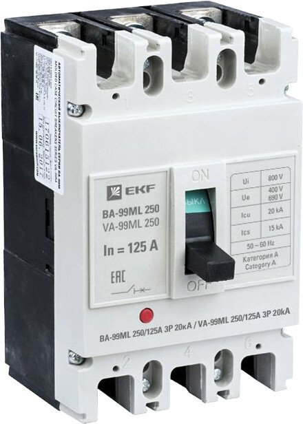 

Выключатель автоматический EKF Basic ВА-99МL 250125А 3P mccb99-250-125mI